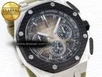 royal oak offshore 44mm ss black ceramic bezel apf 11 best edition brown dial on brown rubber strap a44015