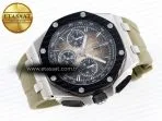 royal oak offshore 44mm ss black ceramic bezel apf 11 best edition brown dial on brown rubber strap a44016