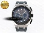 royal oak offshore 44mm ss black ceramic bezel apf 11 best edition gray blue dial on gray rubber strap a44013