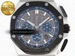 royal oak offshore 44mm ss black ceramic bezel apf 11 best edition gray blue dial on gray rubber strap a44014
