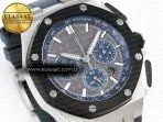 royal oak offshore 44mm ss black ceramic bezel apf 11 best edition gray blue dial on gray rubber strap a44015