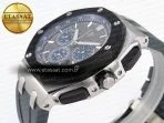 royal oak offshore 44mm ss black ceramic bezel apf 11 best edition gray blue dial on gray rubber strap a44018