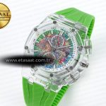royal oak offshore 44mm transparent apf best edition colorful dial on green rubber strap a31261