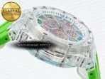 royal oak offshore 44mm transparent apf best edition colorful dial on green rubber strap a312610