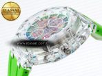 royal oak offshore 44mm transparent apf best edition colorful dial on green rubber strap a312611