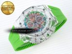 royal oak offshore 44mm transparent apf best edition colorful dial on green rubber strap a31266
