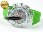 royal oak offshore 44mm transparent apf best edition colorful dial on green rubber strap a31267