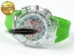 royal oak offshore 44mm transparent apf best edition colorful dial on green rubber strap a31267