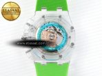royal oak offshore 44mm transparent apf best edition colorful dial on green rubber strap a31268