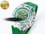 royal oak offshore 44mm transparent apf best edition green dial on green rubber strap a31261