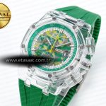 royal oak offshore 44mm transparent apf best edition green dial on green rubber strap a31261