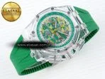 royal oak offshore 44mm transparent apf best edition green dial on green rubber strap a312610