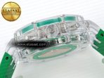 royal oak offshore 44mm transparent apf best edition green dial on green rubber strap a312613