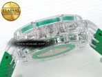 royal oak offshore 44mm transparent apf best edition green dial on green rubber strap a312613