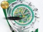 royal oak offshore 44mm transparent apf best edition green dial on green rubber strap a31265