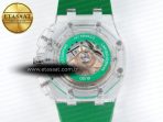 royal oak offshore 44mm transparent apf best edition green dial on green rubber strap a31268
