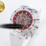 royal oak offshore 44mm transparent apf best edition red dial on white rubber strap a31261