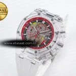 royal oak offshore 44mm transparent apf best edition red dial on white rubber strap a31261