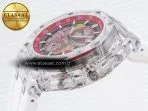 royal oak offshore 44mm transparent apf best edition red dial on white rubber strap a312610