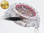royal oak offshore 44mm transparent apf best edition red dial on white rubber strap a312613