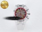 royal oak offshore 44mm transparent apf best edition red dial on white rubber strap a31264