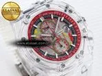 royal oak offshore 44mm transparent apf best edition red dial on white rubber strap a31267