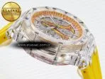 royal oak offshore 44mm transparent apf best edition yellow dial on yellow rubber strap a312610