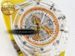 royal oak offshore 44mm transparent apf best edition yellow dial on yellow rubber strap a31265