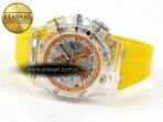 royal oak offshore 44mm transparent apf best edition yellow dial on yellow rubber strap a31268