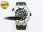 Audemars Piguet Diver 15710 Green Dial on Green SA3120 - Görsel 3