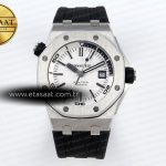 Audemars Piguet Diver 15710 Beyaz Kadran Siyah SA3120 Eta Saat - Görsel 3 - 1:1 Süper Klon Saat