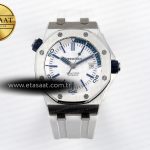 Audemars Piguet Diver 15710 Beyaz Kadran SA3120 Eta Saat - Görsel 3 - 1:1 Süper Klon Saat