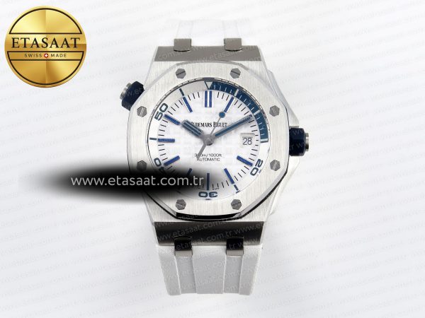Audemars Piguet Diver 15710 Beyaz Kadran SA3120 Eta Saat - 1:1 Süper Klon Replika Saat