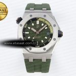 Audemars Piguet Royal Oak Offshore Diver 15720 Yeşil SA4308 Eta Saat - Görsel 3 - 1:1 Süper Klon Saat