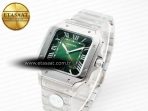 Cartier Santos de Cartier 40mm SS 2018 BVF 1:1 Best Edition Green Dial on SS SmartLinks Bracelet MIYOTA 9015 V2