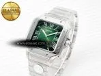 Cartier Santos de Cartier 40mm SS 2018 BVF 1:1 Best Edition Green Dial on SS SmartLinks Bracelet MIYOTA 9015 V2
