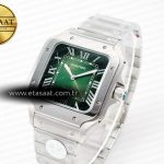 Cartier Santos de Cartier 40mm SS 2018 BVF 1:1 Best Edition Green Dial on SS SmartLinks Bracelet MIYOTA 9015 V2