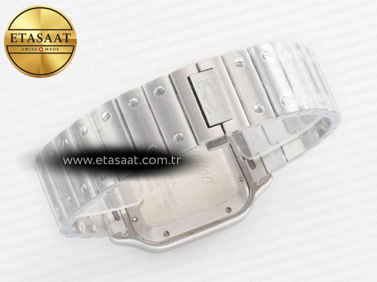 Cartier Santos de Cartier 40mm SS 2018 BVF 1:1 Best Edition Green Dial on SS SmartLinks Bracelet MIYOTA 9015 V2 - Görsel 15