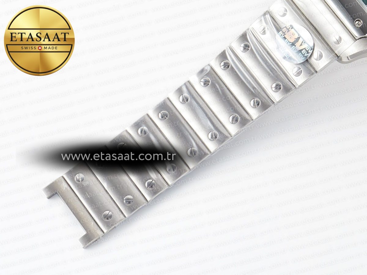 Cartier Santos de Cartier 40mm SS 2018 BVF 1:1 Best Edition Green Dial on SS SmartLinks Bracelet MIYOTA 9015 V2 - Görsel 17