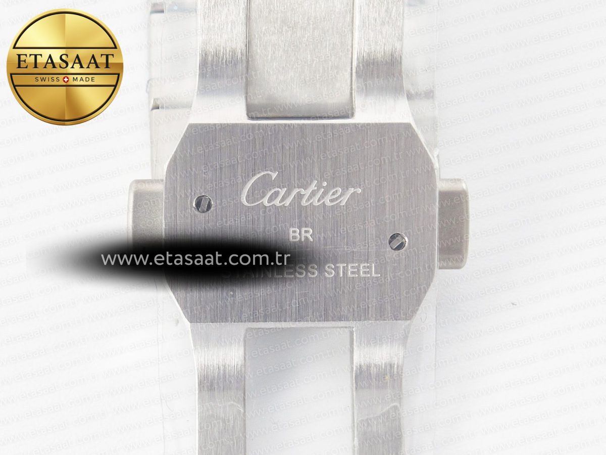 Cartier Santos de Cartier 40mm SS 2018 BVF 1:1 Best Edition Green Dial on SS SmartLinks Bracelet MIYOTA 9015 V2 - Görsel 22