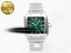 Cartier Santos de Cartier 40mm SS 2018 BVF 1:1 Best Edition Green Dial on SS SmartLinks Bracelet MIYOTA 9015 V2 - Görsel 3