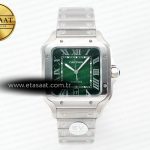 Cartier Santos de Cartier 40mm 2018 Bvf Yeşil Kadran 9015 Eta Saat - Görsel 3 - 1:1 Süper Klon Saat