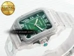 Cartier Santos de Cartier 40mm SS 2018 BVF 1:1 Best Edition Green Dial on SS SmartLinks Bracelet MIYOTA 9015 V2 - Görsel 6