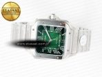 Cartier Santos de Cartier 40mm SS 2018 BVF 1:1 Best Edition Green Dial on SS SmartLinks Bracelet MIYOTA 9015 V2 - Görsel 9