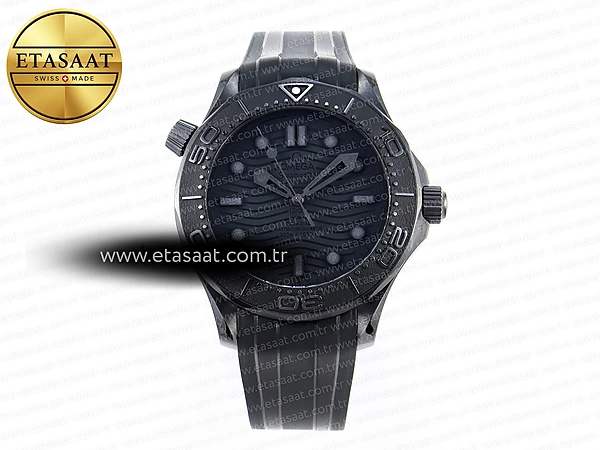 Omega Seamaster 300M Siyah Kadran A8806 Eta Saat - 1:1 Süper Klon Replika Saat