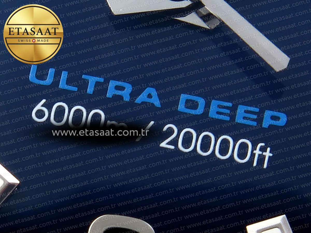 Omega SEAMASTER PLANET OCEAN 6000M BLUE DIAL BLACK BEZEL ON RUBBER A2824 - Görsel 11