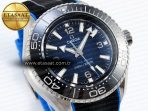 Omega SEAMASTER PLANET OCEAN 6000M BLUE DIAL BLACK BEZEL ON RUBBER A2824 - Görsel 5