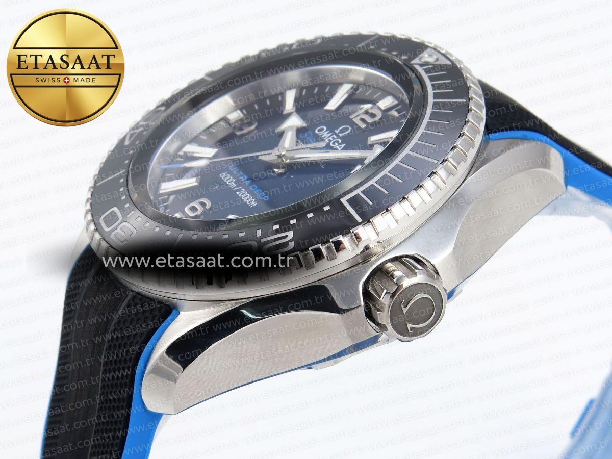 Omega SEAMASTER PLANET OCEAN 6000M BLUE DIAL BLACK BEZEL ON RUBBER A2824 - Görsel 8