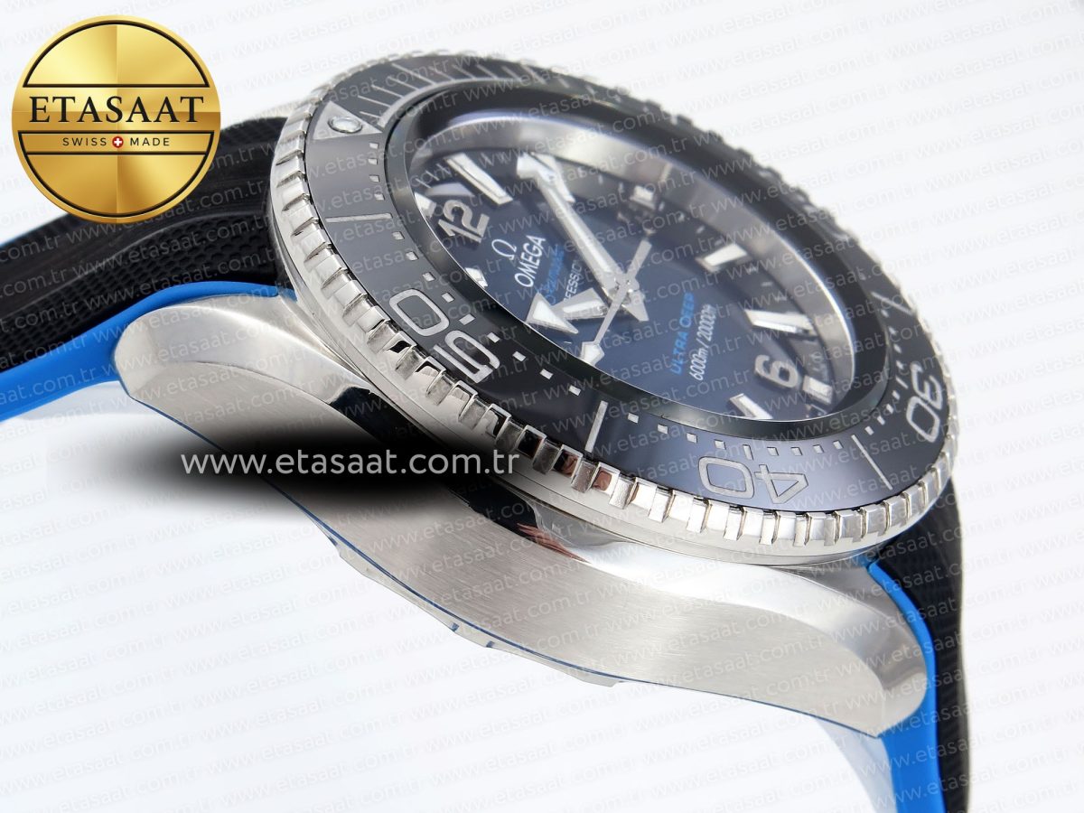 Omega SEAMASTER PLANET OCEAN 6000M BLUE DIAL BLACK BEZEL ON RUBBER A2824 - Görsel 9