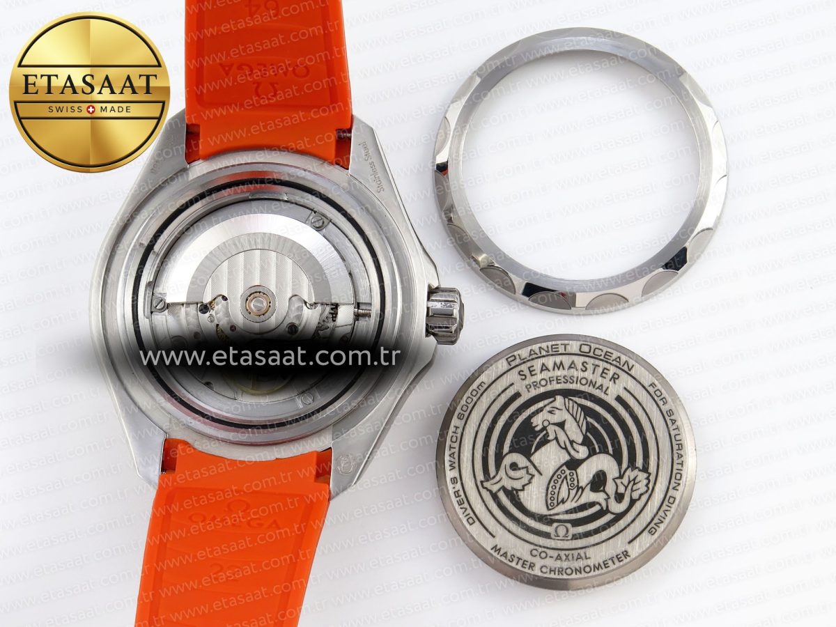 Omega SEAMASTER PLANET OCEAN 6000M GRAY DIAL ORANGE BEZEL ON RUBBER A2824 - Görsel 17
